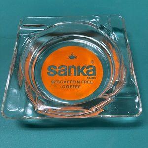 Vintage Glass Sanka Ashtray